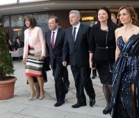 21.05.2017- Претседателот на Република Македонија, д-р Ѓорге Иванов, со сопругата г-ѓа Маја Иванова присуствуваа на отворањето на новиот објект на Македонската филхармонија.